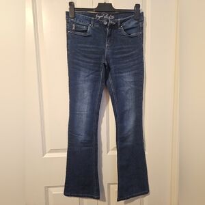 FOXY JEANS  Jeans  Y2K Gems On Frt Pockets Flare Bootcut  SZ 27